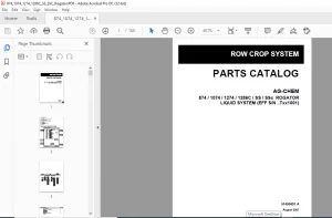 Challenger 874 1074 1274 1286C SS SSc Rogator Liquid System Row Crop System Parts Manual