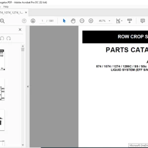 Challenger 874 1074 1274 1286C SS SSc Rogator Liquid System Row Crop System Parts Manual