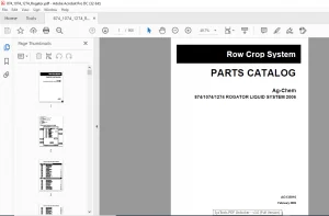Challenger 874 1074 1274 Rogator Liquid System Row Crop Chassis Parts Manual - PDF DOWNLOAD