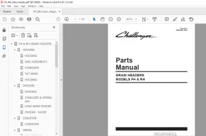 Challenger FH & RH Grain Headers Parts Manual - PDF DOWNLOAD