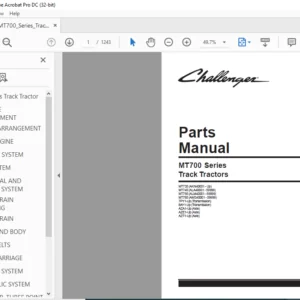 Challenger MT700 Series Track Tractors Parts Manual - PDF DOWNLOAD
