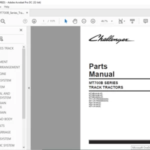 Challenger MT700B Series Track Tractors Parts Manual - PDF DOWNLOAD