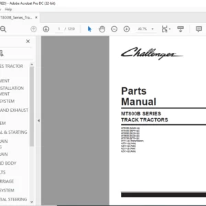 Challenger MT800B Series Track Tractors Parts Manual - PDF DOWNLOAD