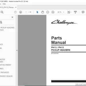 Challenger PH13 PH15 Pickup Header Parts Manual - PDF DOWNLOAD