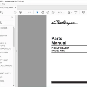 Challenger PH13 Pickup Header Parts Manual - PDF DOWNLOAD