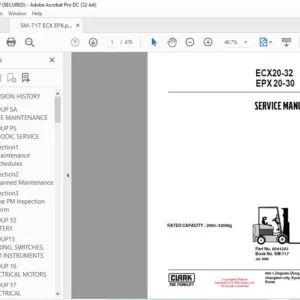 Clark Forklift ECX 20-32 EPX 20-30 Service Manual