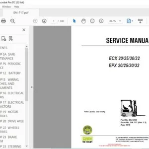 Clark Forklift ECX EPX 20253032 Service Manual