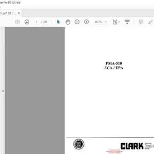 Clark Forklift PMA-510 ECAEPA Planned Maintenance and Adjustment Manual