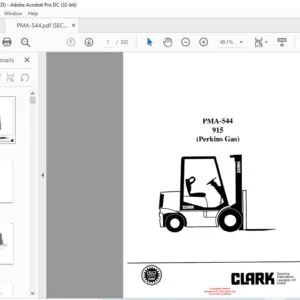 Clark Forklift PMA-544 915 (Perkins Gas) Planned Maintenance and Adjustment Manual