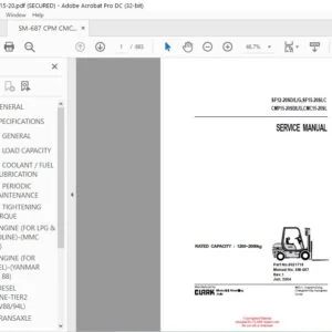 Clark Forklift SF12-20SDLG,SF15-20SLC CMP15-20SDLG,CMC15-20SL Service Manual