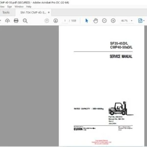 Clark Forklift SF35-45DL CMP40-50sDL Service Manual
