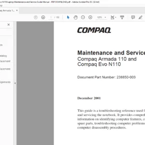 Compaq Armada 110 and Compaq Evo N110 Laptop Maintenance and Service Guide Manual - PDF DOWNLOAD