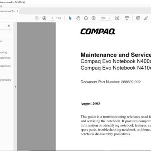 Compaq Evo Notebook N400c Series Compaq Evo Notebook N410c SeriesLaptop MAINTENANCE AND SERVICE GUIDE MANUAL - PDF DOWNLOAD