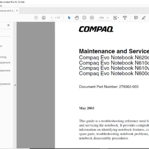 Compaq Evo Notebook N620c Series Compaq Evo Notebook N610c Series Compaq Evo Notebook N610v Series Compaq Evo Notebook N600c Series Laptop MAINTENANCE AND SERVICE GUIDE MANUAL - PDF DOWNLOAD
