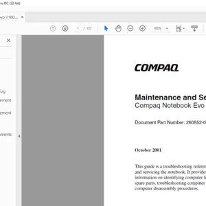 Compaq Notebook Evo N160 Series Laptop  MAINTENANCE AND SERVICE GUIDE MANUAL - PDF DOWNLOAD