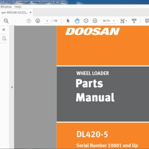 DAEWOO DOOSAN WHEEL LOADER DL420-5 Parts Manual Serial Number 10001 and Up – PDF DOWNLOAD