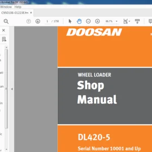 DAEWOO DOOSAN WHEEL LOADER DL420-5 Shop Manual Serial Number 10001 and Up – PDF DOWNLOAD