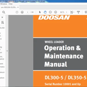 Daewoo Doosan wheel LODER DL300-5 DL350-Operation & Maintenance Manual Serial Number 10001 and Up – PDF DOWNLOAD