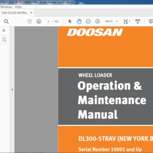 Daewoo Doosan WHEEL LOADER DL300-5TRAV (NEW YORK BID-21CT) Operation & Maintenance Manual Serial Number 10001 and Up – PDF DOWNLOAD