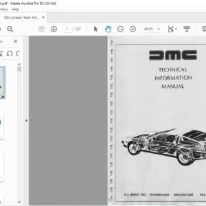 DE LOREAN TECHNICAL INFORMATION MANUAL