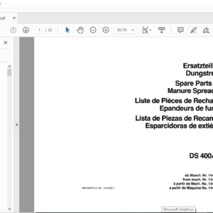 DEUTZ FAHR D5400 / 500 Spare Parts MANUAL - PDF DOWNLOAD