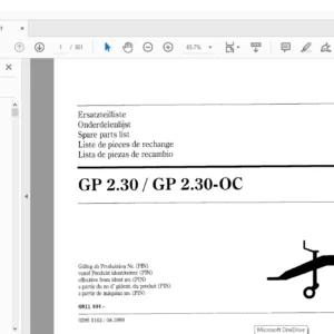 DEUTZ FAHR GP 2.30 / GP 2.30-OC Spare Parts MANUAL - PDF DOWNLOAD