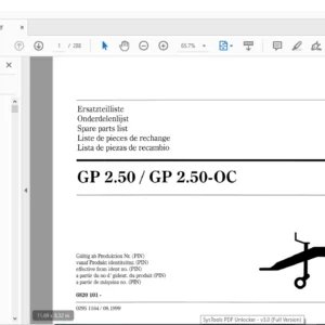 DEUTZ FAHR GP 2.50 /GP 2.50-ОС Spare Parts MANUAL - PDF DOWNLOAD