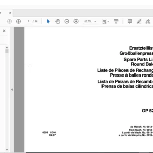 DEUTZ FAHR GP 520 Spare Parts MANUAL - PDF DOWNLOAD