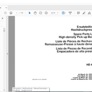 DEUTZ FAHR HD 400 Spare Parts MANUAL - PDF DOWNLOAD
