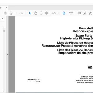 DEUTZ FAHR HD 460 Spare Parts MANUAL - PDF DOWNLOAD