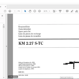 DEUTZ FAHR KM 2.27 S-TC Spare Parts Manual - PDF DOWNLOAD