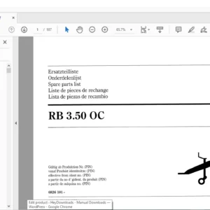 DEUTZ FAHR RB  3.50 OC Spare Parts MANUAL - PDF DOWNLOAD