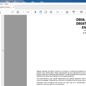 Daewoo DoosanD858, DB58T & DB58TI DIESEL ENGINE Shop Manual – PDF DOWNLOAD