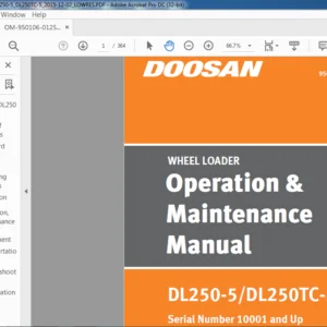 Daewoo Doosan WHEEL LOADER DL250-5DL250TC-5 Operation & Maintenance Manual 950106-01251NA-3 – PDF DOWNLOAD