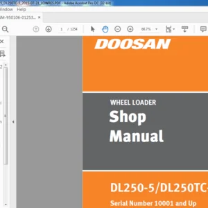 Daewoo Doosan WHEEL LOADER DL250-5DL250TC-5 SHOP MANUAL 950106-01253E-1 – PDF DOWNLOAD