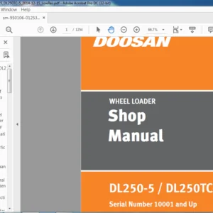 Daewoo Doosan WHEEL LOADER DL250-5DL250TC-5 SHOP MANUAL 950106-01253E – PDF DOWNLOAD