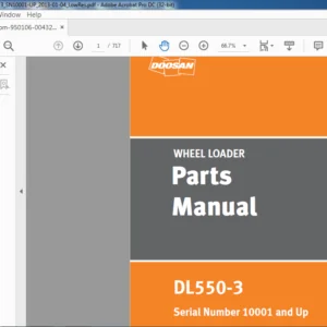 Daewoo Doosan WHEEL LOADERDL 550-3 Parts Manual Serial Number 10001 and Up – PDF DOWNLOAD
