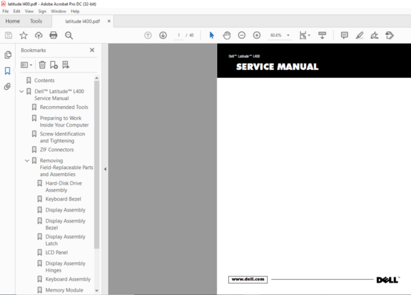 Dell Latitude L400 Laptop SERVICE MANUAL - PDF DOWNLOAD - HeyDownloads ...