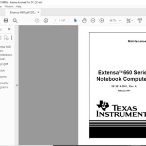 Extensa TM 660 Series Notebook Computer Maintenance Manual - PDF DOWNLOAD