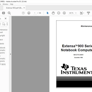 ExtensaTM 900 Series Notebook Computers Maintenance Manual - PDF DOWNLOAD