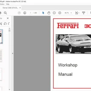 FERRARI 308 GT4 DINO WORKSHOP MANUAL