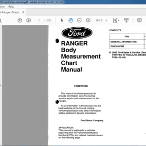 FORD RANGER BODY MEASUREMENT CHART MANUAL