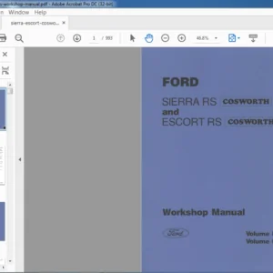 FORD SIERRA & ESCORT RS COSWORTH WORKSHOP MANUAL