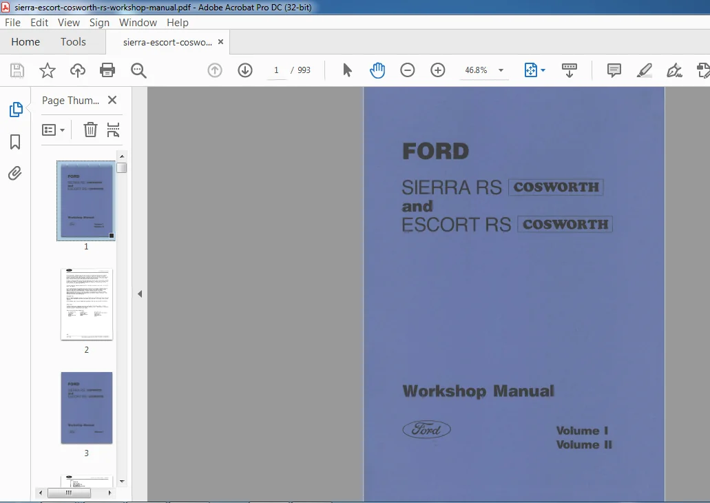 FORD SIERRA & ESCORT RS COSWORTH WORKSHOP MANUAL - Image 3