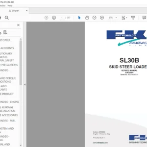 Fiat Kobelco SL30B Skid Steer Loader Service Manual - PDF DOWNLOAD