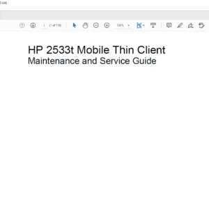 HP 2533t Mobile Thin Client Laptop Maintenance and Service Guide Manual - PDF DOWNLOAD