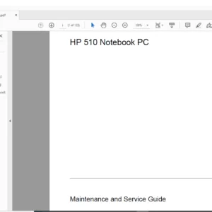 Hewlett-Packard 510 Notebook PC Laptop  Maintenance and Service Guide Manual - PDF DOWNLOAD