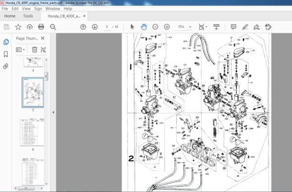 Honda CB400F Engine Frame parts Manual - PDF DOWNLOAD - HeyDownloads ...