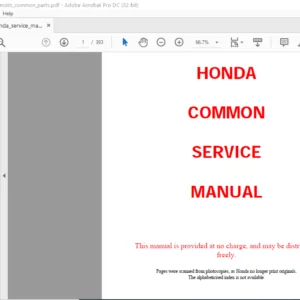 Honda COMMON SERVICE MANUAL - PDF DOWNLOAD