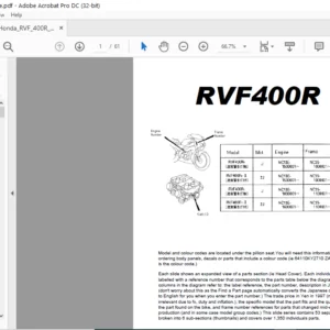 Honda RVFR400R PARTS MANUAL - PDF DOWNLOAD
